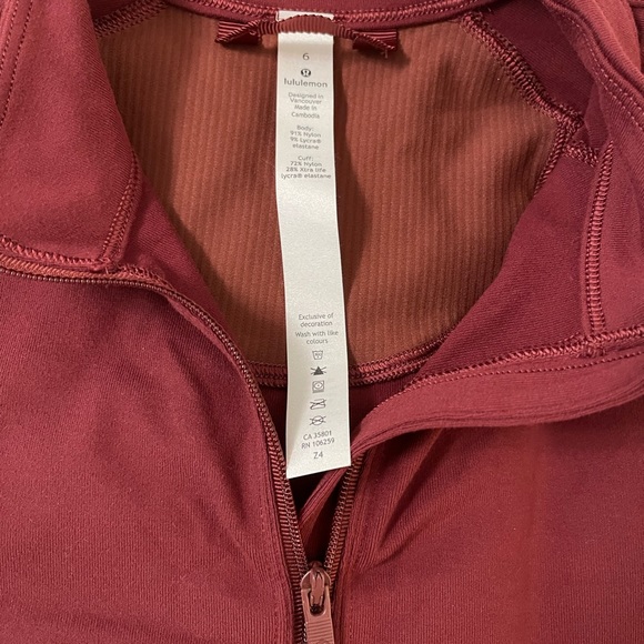 Lululemon it’s rulu long sleeve half zip in savannah size 6 - Picture 4 of 5